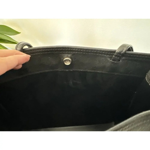 Vtg HARLEY DAVIDSON BLACK GENUINE LEATHER EMBROIDERED SHOULDER BAG STRUCTURED - Picture 7 of 11